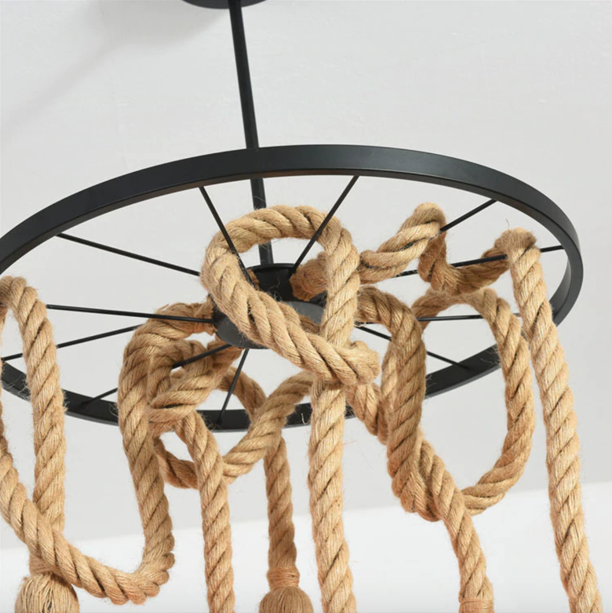 "Edison Wheel" - Authentic Rope Pendant Light