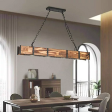 Load image into Gallery viewer, &quot;Vintage Planks&quot; - Rustic Wood Dining Light
