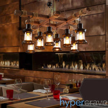 Load image into Gallery viewer, &quot;Cross Beams&quot; - Rustic Solid Wood Pendant Light
