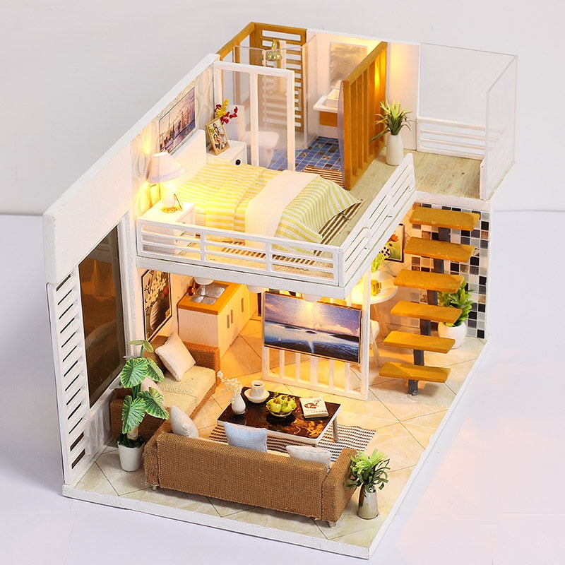 "Modern Loft" - DIY Wooden Miniature House Kit