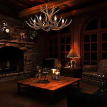 Load image into Gallery viewer, &quot;Lodge Lifestyle&quot; - Rustic Antler Style Chandelier
