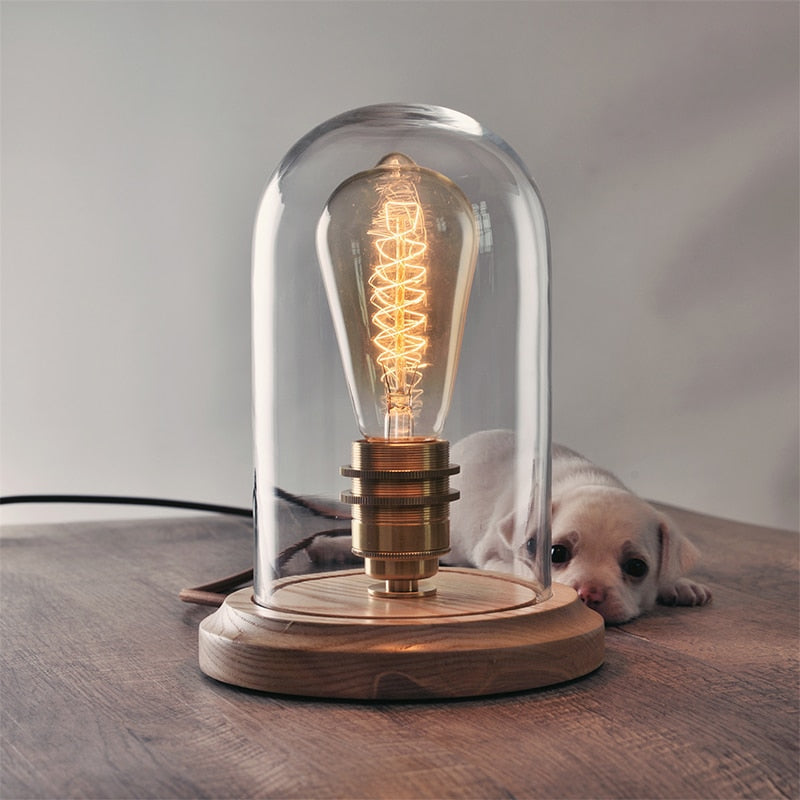 "Solo Edison" - Vintage Glass Desk Lamp