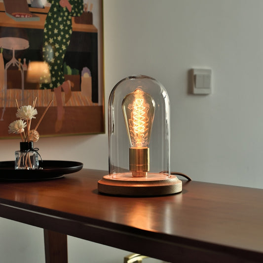 "Solo Edison" - Vintage Glass Desk Lamp
