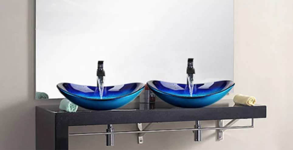 "Tropical Falls" - Hand Painted Waterfall Sink & Faucet Set