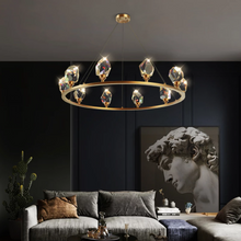 Load image into Gallery viewer, &quot;Crystal Rocks&quot; - Round Living Room Chandelier
