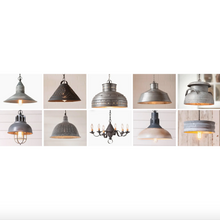 Load image into Gallery viewer, &quot;Big Colander&quot; - Farmhouse Weathered Zinc Light
