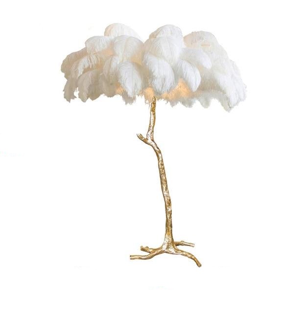 "Palm Feathers" - Exotic Ostrich Feather Floor Lamp