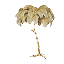 Load image into Gallery viewer, &quot;Palm Feathers&quot; - Exotic Ostrich Feather Floor Lamp
