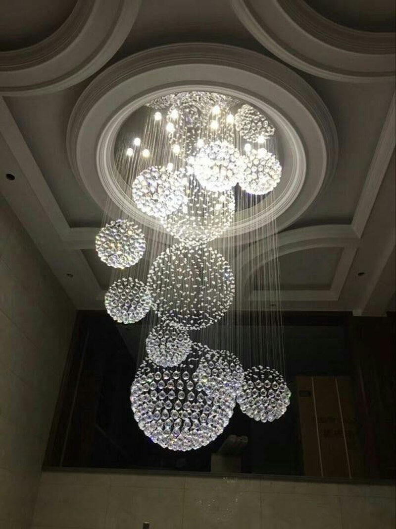 "The Planets" - 3D Crystal Staircase Chandelier