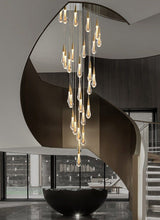 Load image into Gallery viewer, &quot;Radiant Drops&quot; - Long Glass Drop Chandelier
